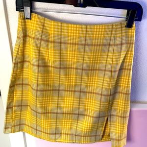 Plaid mustard skirt, wild fable